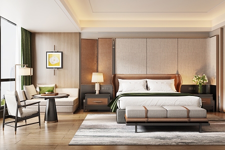 Modern Light Luxury Hotel Room Hotel King Room Hotel Suite Hotel Standard Room Hotel Double Bed 3d model