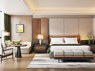 Modern Light Luxury Hotel Room Hotel King Room Hotel Suite Hotel Standard Room Hotel Double Bed 3d model