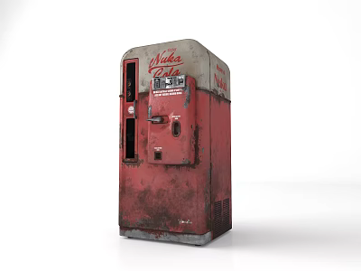 Vintage Red Coca Cola Vending Machine Commercial Equipment Classic Design 3d model