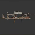Medieval Market Stall Setup With Canvas Tents Wooden Poles Clay Pots Tools And Display Items