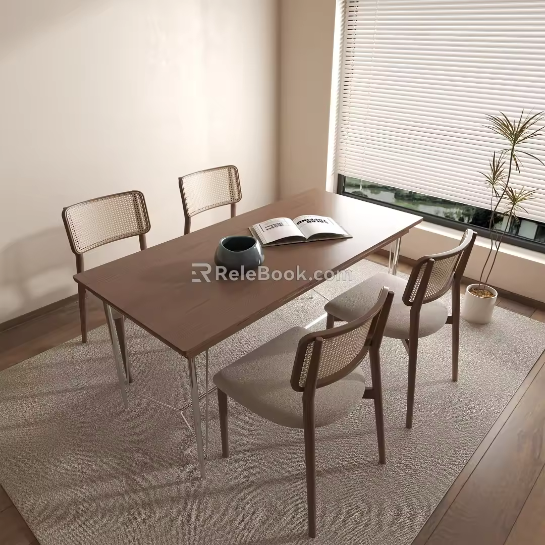 Modern Dining Table Ancient Dining Table Silent Dining Table Chair 3d model