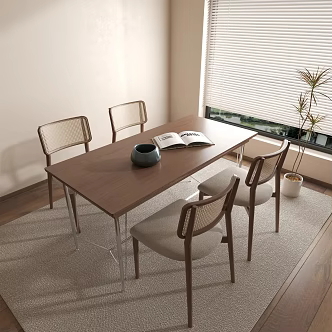 Modern Dining Table Ancient Dining Table Silent Dining Table Chair 3d model
