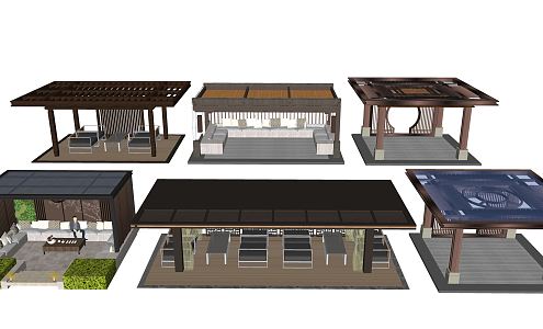 new chinese style pavilion courtyard pavilion landscape pavilion 3d model