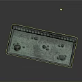 Green Decorative Component With Textured Edge And Embossed Surface Patterns