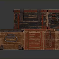 Stacked Vintage Wooden Chests With Rustic Design And Metal Clasps For Home Storage