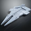 Futuristic Silver Gray Spaceship Model With Geometric Structure And Detailed Design 3d model