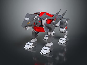 Modern Robot Dog Mechanical Dog Machine Warrior Mechanical Combat Police 3d model