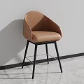 Modern Beige Leather Bar Stool With Armrests And Black Metal Legs