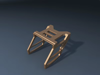 Modern Metal Stool With Geometric Frame And Sleek Hollow Design 3d model