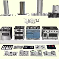 Modern Stainless Steel Kitchen Appliances Including Range Hoods Refrigerators Ovens Stoves And Microwaves