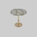 Sleek Bar Counter With White Marble Top And Gold Metal Stand Design