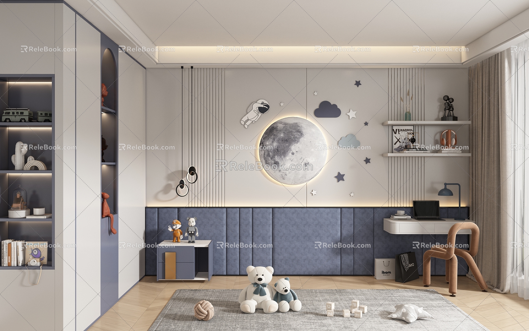 Children's room background wall 3d model