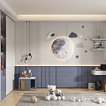 Children's room background wall 3d model