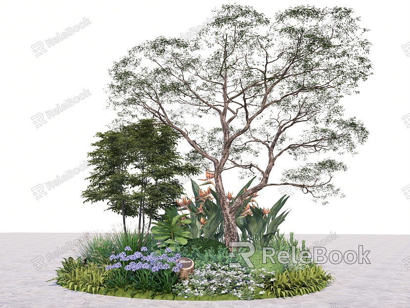 plant combination flower diameter flower and grass combination arbor shrub group net red ornamental grass model