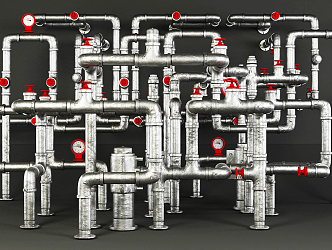 Industrial LOFT pipe valve gas pipeline oil pipe 3d model