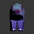 Colorful Blue Purple Animal Figurine With White Patterns Glossy Finish And Reflection Base