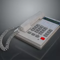 Vintage Digital Telephone With Coiled Cord Numeric Keypad And Small 3d model
