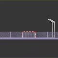 Indoor Handball Court Equipment With Surrounding Boards Goal Posts Seats And Advertising Panels