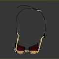 Steampunk Style Leather Goggles With Gold Accents And Amber Lenses