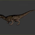 Realistic 3D Rendered Dinosaur Standing With Open Mouth And Grey Background