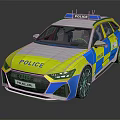 Audi Police Car With High Visibility Checkered Paint And Markings