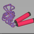 Purple Coiled Skipping Rope With Pink Handles Black Ends Sports Equipment For Fitness