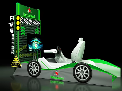 Red Bull Interactive Zone With Racing Simulator Car Seat And Gaming Setup 3d model