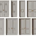 Elegant Double Doors With Decorative Panels And Golden Handles In Various Styles