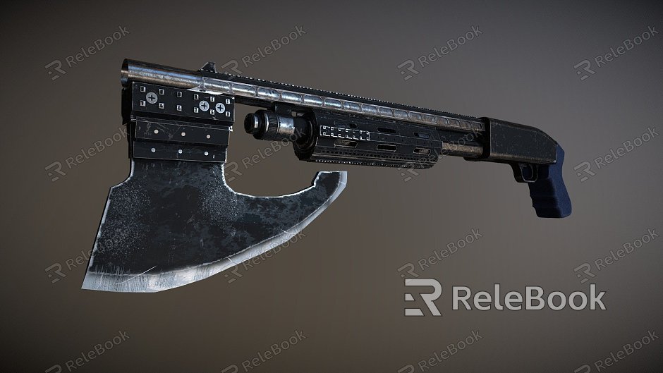 Weapon shotgun axe model