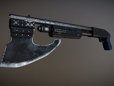 Weapon shotgun axe model