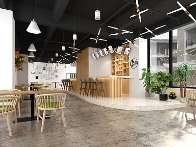 Nordic Milk Tea Shop 3d model