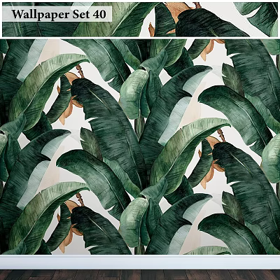 Tropical Green Leaves Botanical Pattern With Vibrant Lush Natural Foliage 3d model