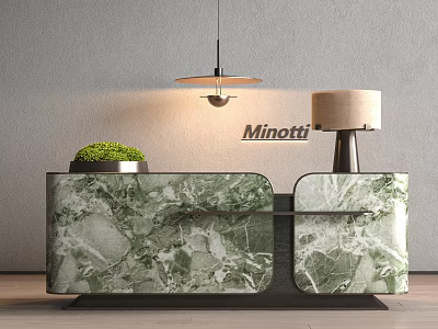 Modern Front Desk End View Desk 3d model