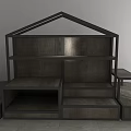 Modern Display Shelves With Multiple Tiers Wood And Metal Sturdy Structure Platform Base