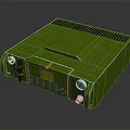 Green Computer Device With Control Buttons Knob And Display Screen