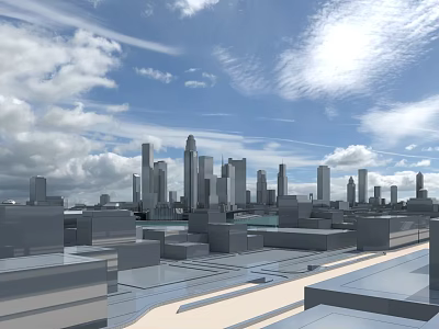 Aerial View Urban Planning With High Rise Buildings And City Layout 3d model