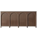 Wooden Entryway Cabinet Sideboard With Arched Door Design And Modern Style