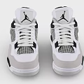 White and Black Jordan Sneakers with Gray Accents and Mesh Detailing
