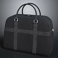 Black Canvas Handbag With Cross Straps Design And Top Handles For Daily Use