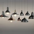 Various Modern Pendant Lights With Different Shapes And Metallic Finishes