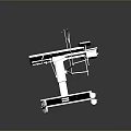 White Medical Cart With Adjustable Lamp Arm Storage Drawers And Wheels