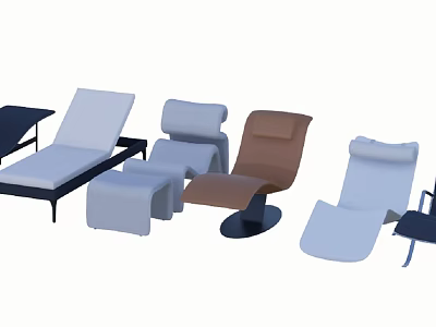 Modern Lounge Chairs in Various Styles and Color Options for Living Spaces 3d model