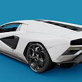 White Luxury Sports Car With Red Interior And Sleek Black Wheels Design