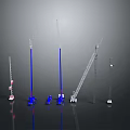 Various Types of Construction Crane Scale Models on Reflective Display Surface