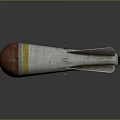 Rusted Vintage Orange Silver Military Bomb With Yellow Stripe And Tail Fins