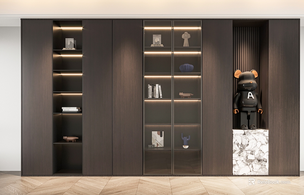 Modern Bookcase Decorative Cabinet texture
