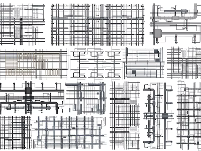 Detailed Pipe Layout And Construction Diagrams With Various Structural Designs 3d model