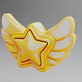 Decorative Yellow Star With Wings Ornament Decoration Set For Home Decor