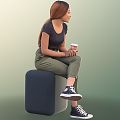 Modern Woman Sitting Woman 3d model