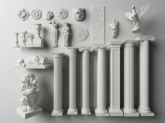 European Roman Column 3d model